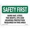 Signmission OSHA, Hard Hat Steel Toe Boots Eye & Hearing, 14in X 10in Rigid Plastic, 14" W, 10" H, Landscape OS-SF-P-1014-L-10642 - alternate 1